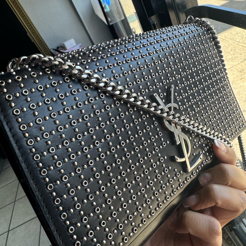 Yves Saint Laurent Black Studded Crossbody Bag - Picture 3 of 6